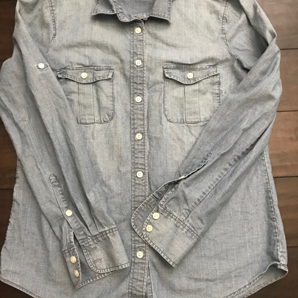 J. Crew Chambray Button Up - Picture 2 of 3